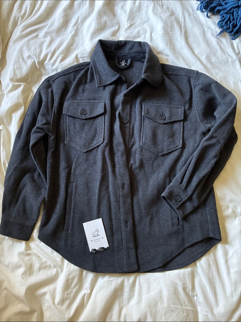 WoolX Sawyer Dark Gray Button-Up Shirt Jacket